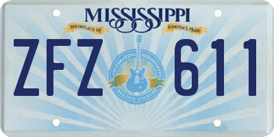MS license plate ZFZ611