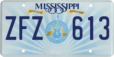 MS license plate ZFZ613