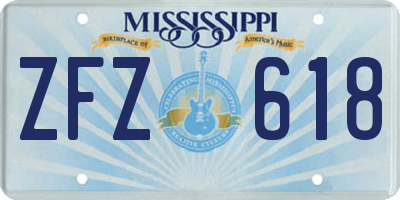 MS license plate ZFZ618