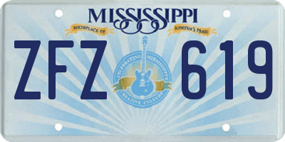 MS license plate ZFZ619