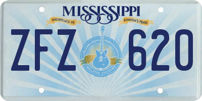 MS license plate ZFZ620