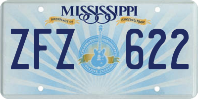 MS license plate ZFZ622