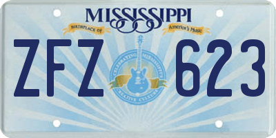 MS license plate ZFZ623