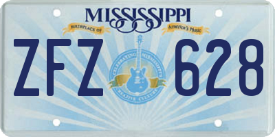 MS license plate ZFZ628