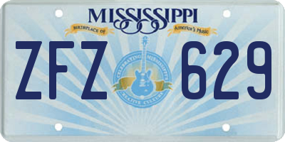 MS license plate ZFZ629