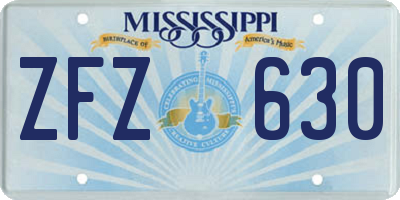MS license plate ZFZ630
