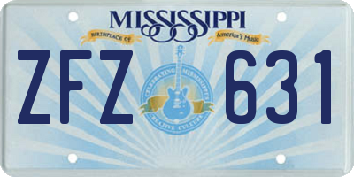 MS license plate ZFZ631