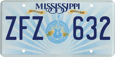 MS license plate ZFZ632