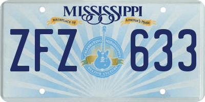 MS license plate ZFZ633