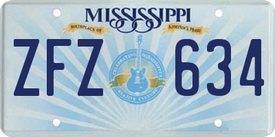 MS license plate ZFZ634