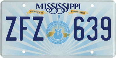 MS license plate ZFZ639