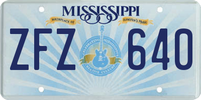 MS license plate ZFZ640