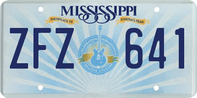 MS license plate ZFZ641