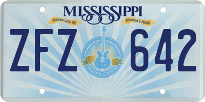 MS license plate ZFZ642