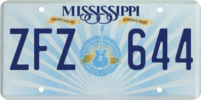 MS license plate ZFZ644