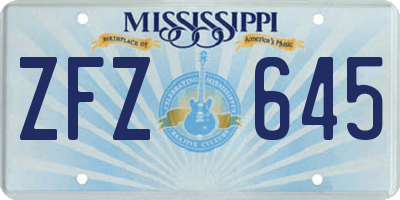 MS license plate ZFZ645