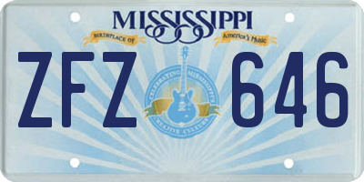 MS license plate ZFZ646