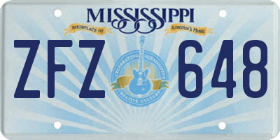 MS license plate ZFZ648