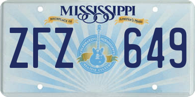 MS license plate ZFZ649