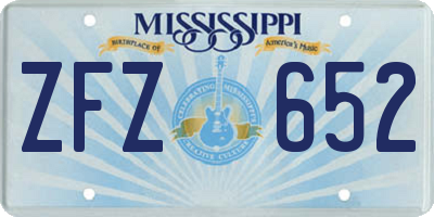 MS license plate ZFZ652