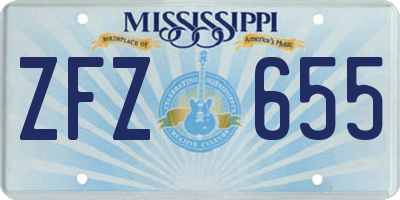 MS license plate ZFZ655