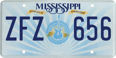 MS license plate ZFZ656