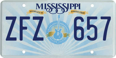 MS license plate ZFZ657