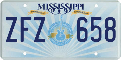 MS license plate ZFZ658