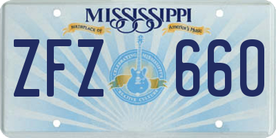 MS license plate ZFZ660