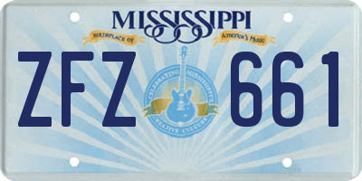 MS license plate ZFZ661