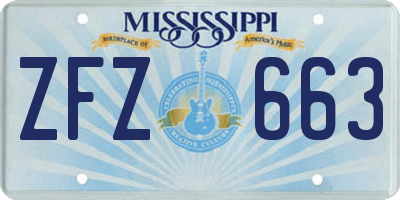 MS license plate ZFZ663