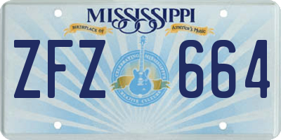 MS license plate ZFZ664