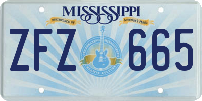 MS license plate ZFZ665