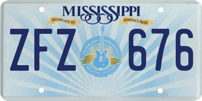MS license plate ZFZ676