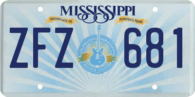 MS license plate ZFZ681