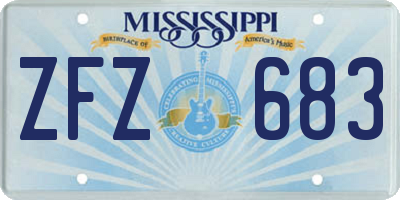 MS license plate ZFZ683