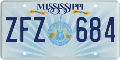 MS license plate ZFZ684
