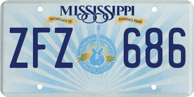 MS license plate ZFZ686