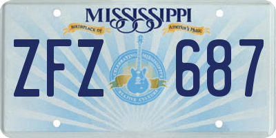MS license plate ZFZ687