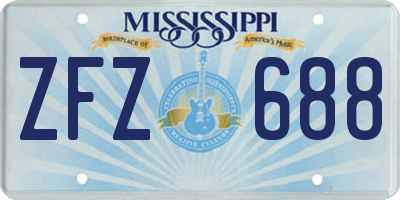 MS license plate ZFZ688