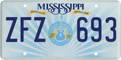 MS license plate ZFZ693