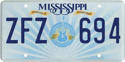 MS license plate ZFZ694