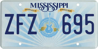 MS license plate ZFZ695