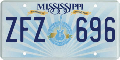 MS license plate ZFZ696