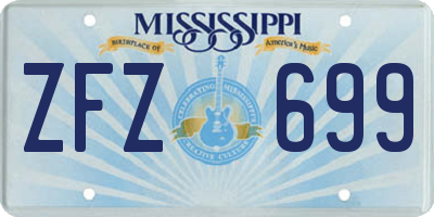 MS license plate ZFZ699