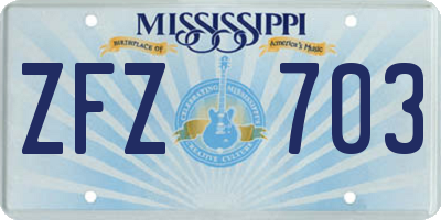 MS license plate ZFZ703