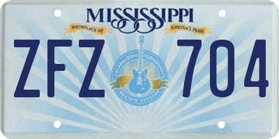 MS license plate ZFZ704