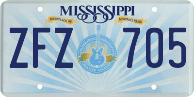 MS license plate ZFZ705