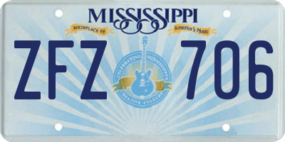 MS license plate ZFZ706
