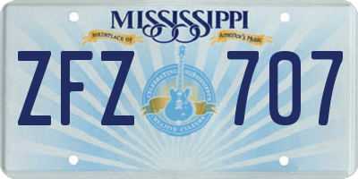 MS license plate ZFZ707